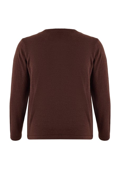 Trendyol Curve Dames Bruin Effen Lang Regular fit Grote maten Vesten - Image 5