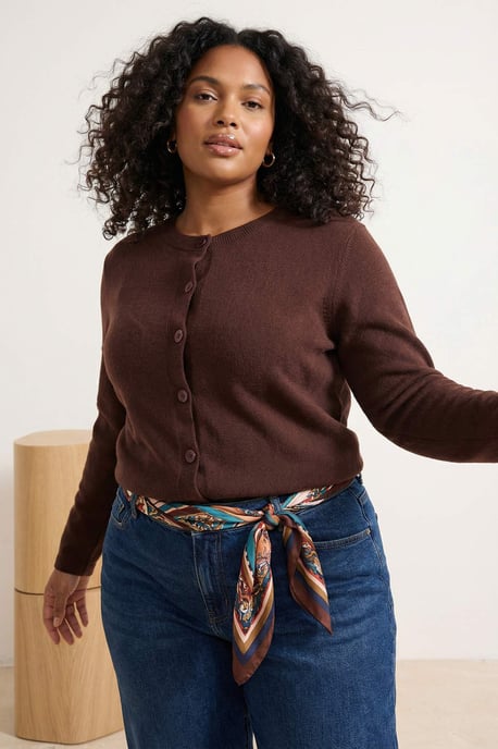 Trendyol Curve Dames Bruin Effen Lang Regular fit Grote maten Vesten - Image 6