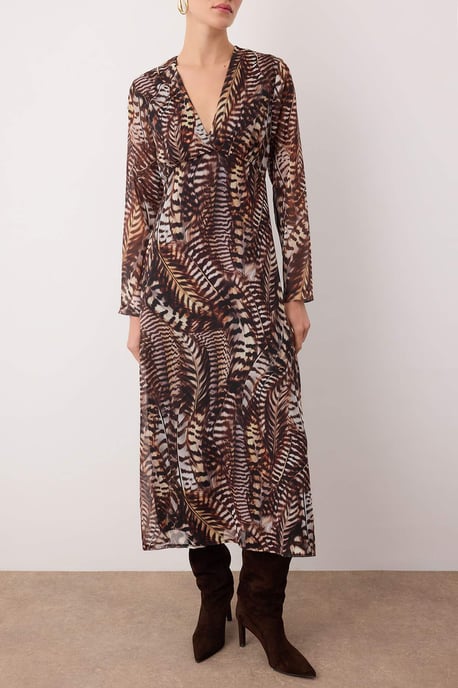 TRENDYOLMİLLA Dames Bruin Paisley Maxi Lang Avond / Dagelijks A-lijn Jurken - Image 2