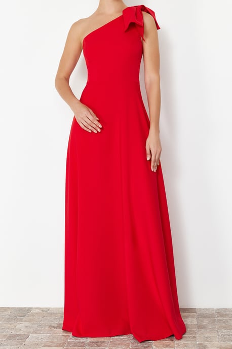 TRENDYOLMİLLA Dames Rood Effen Maxi Mouwloos Diploma-uitreiking / Gala A-lijn Avond & Gala Jurk - Image 3