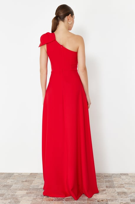 TRENDYOLMİLLA Dames Rood Effen Maxi Mouwloos Diploma-uitreiking / Gala A-lijn Avond & Gala Jurk - Image 5