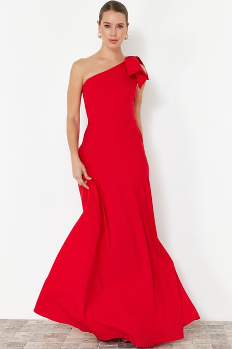 TRENDYOLMİLLA Dames Rood Effen Maxi Mouwloos Diploma-uitreiking / Gala A-lijn Avond & Gala Jurk - Image 6