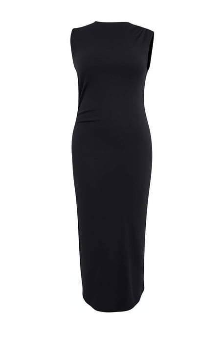 Trendyol Curve Dames Zwart Effen Maxi Mouwloos Casual Recht Grote maten Jurk - Image 4