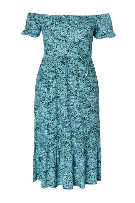 Trendyol Curve Dames Blauw Bloemen Maxi Kort Stijlvol/Avond A-lijn Grote maten Jurk - Image 3