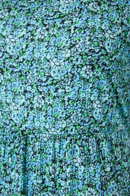 Trendyol Curve Dames Blauw Bloemen Maxi Kort Stijlvol/Avond A-lijn Grote maten Jurk - Image 4