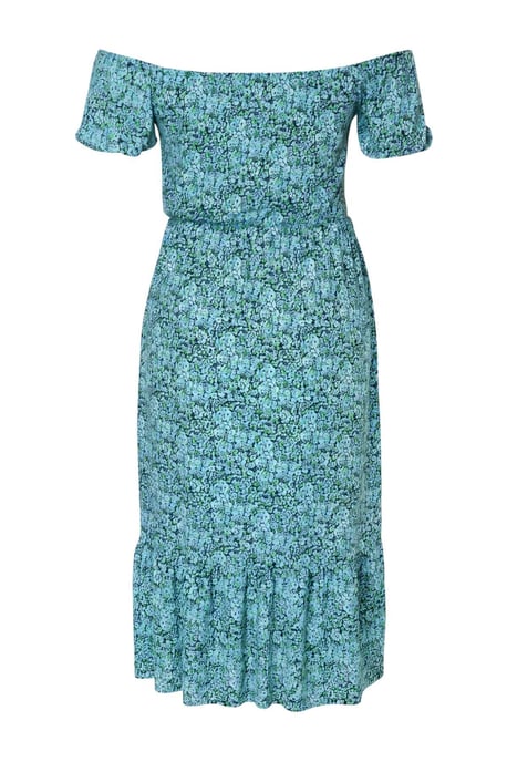 Trendyol Curve Dames Blauw Bloemen Maxi Kort Stijlvol/Avond A-lijn Grote maten Jurk - Image 5