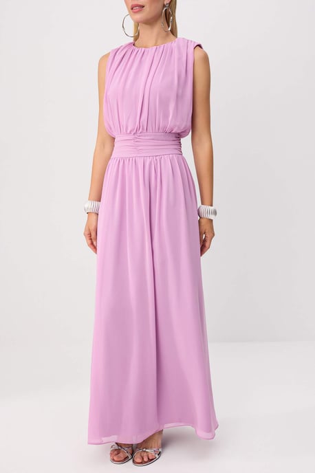 TRENDYOLMİLLA Dames Paars Effen Maxi Mouwloos A-lijn Avond & Gala Jurk - Image 2