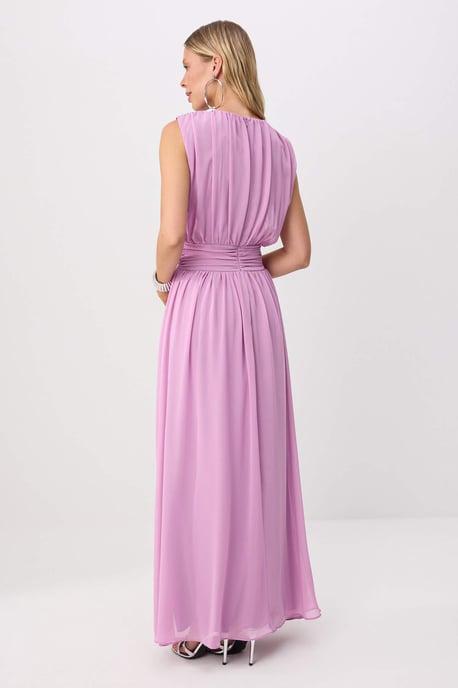 TRENDYOLMİLLA Dames Paars Effen Maxi Mouwloos A-lijn Avond & Gala Jurk - Image 3