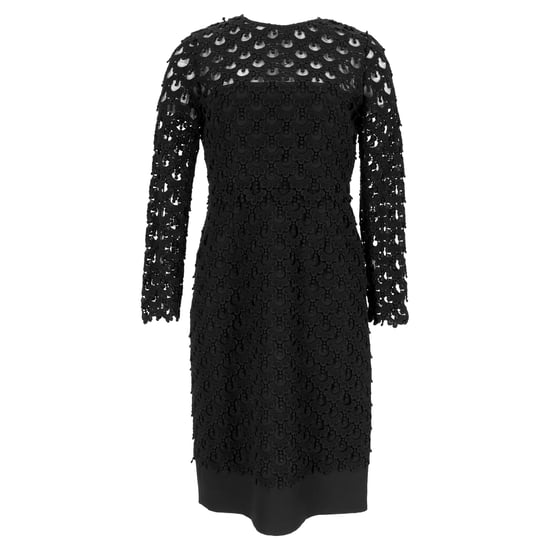Valentino midi-jurk met kantpatroon in zwart katoen - Image 1