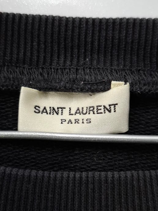Saint Laurent sweatshirt met scheuren en kettingdetails in zwart katoen - Image 4