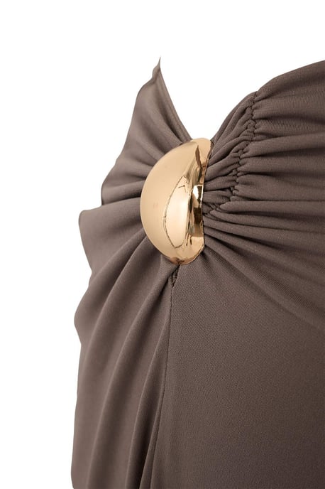 Trendyol Curve Dames Beige Effen Midi Mouwloos Bodycon Grote maten Jurk - Image 4