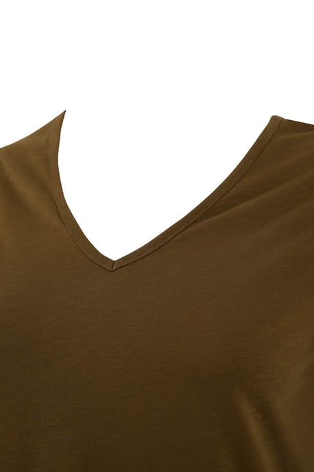 Trendyol Curve Dames Kaki Effen Midi Kort Casual Recht Grote maten Jurk - Image 3