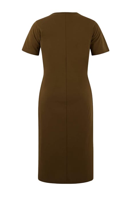 Trendyol Curve Dames Kaki Effen Midi Kort Casual Recht Grote maten Jurk - Image 4