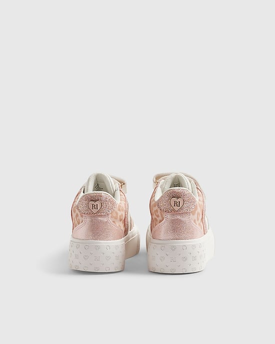 River Island Meisjessneakers Wit Monogram Glitter Luipaard - Image 3