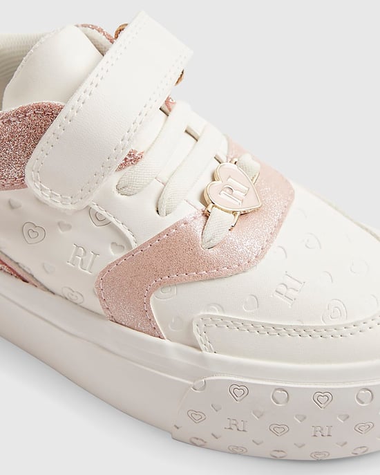 River Island Meisjessneakers Wit Monogram Glitter Luipaard - Image 4