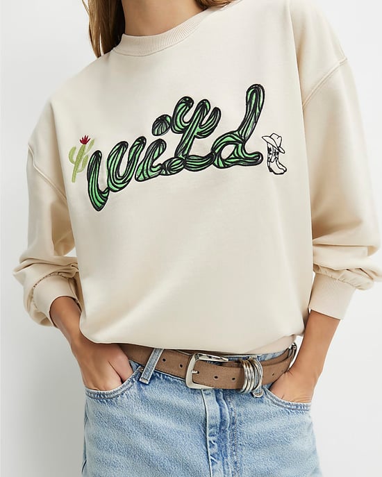 River Island Dames-Sweatshirt Crème Katoenmix Cactus - Image 2