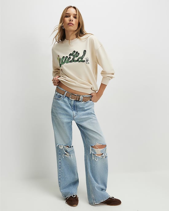 River Island Dames-Sweatshirt Crème Katoenmix Cactus - Image 4