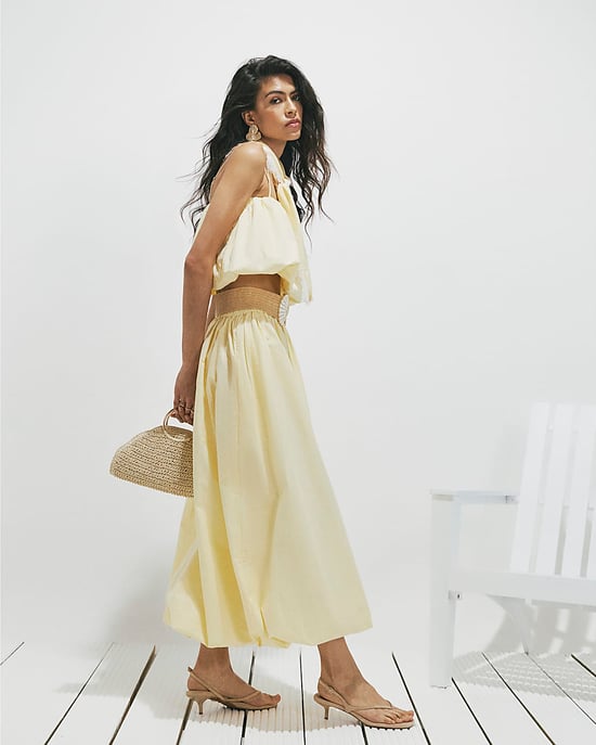 River Island Damesmaxirok Geel Popeline Bubbelzoom - Image 2