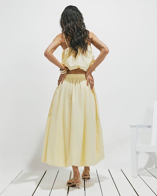 River Island Damesmaxirok Geel Popeline Bubbelzoom - Image 3