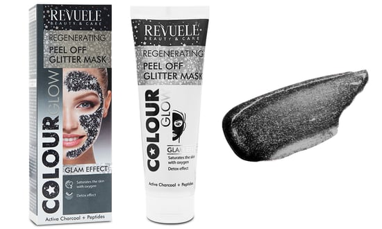Revuele Regenerating Black Glitter Peel Off Mask - Pack of 2 - Image 2