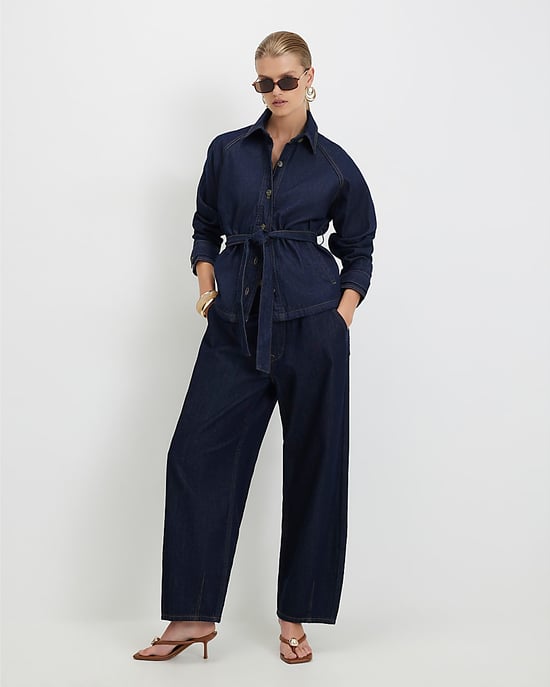 River Island Dames trenchjas Blauw Denim Kort - Image 2