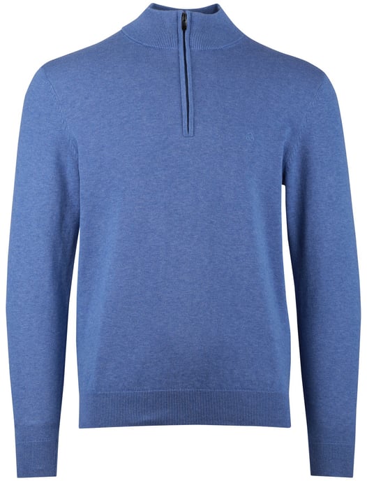 trui Scotland Blue blauw normale fit half zip rits - Image 3