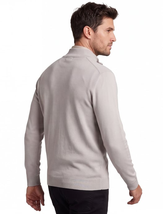 Half zip trui Gentiluomo beige textuur - Image 2