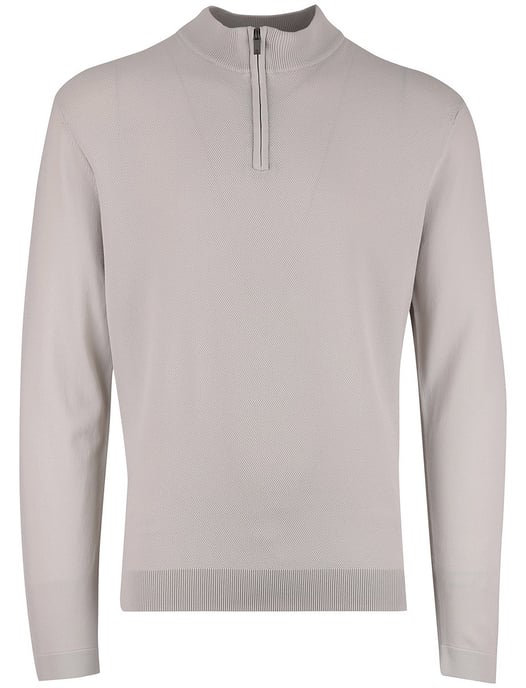 Half zip trui Gentiluomo beige textuur - Image 3