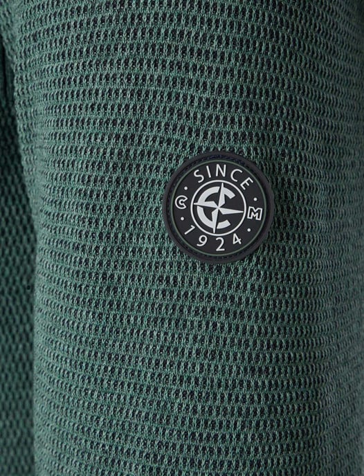 katoenen trui Casa Moda half zip effen groen wijde fit - Image 4