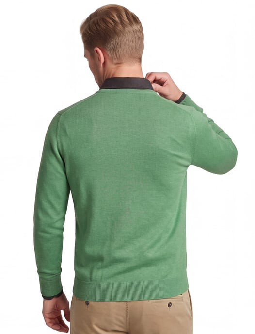 Trui William Lockie groen lamswol v-hals - Image 2