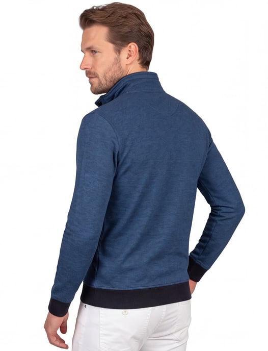 Baileys trui half zip blauw effen 100% katoen - Image 2