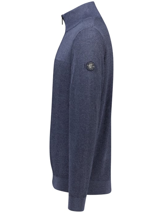 Casa Moda half zip trui lange mouw blauw katoen - Image 3