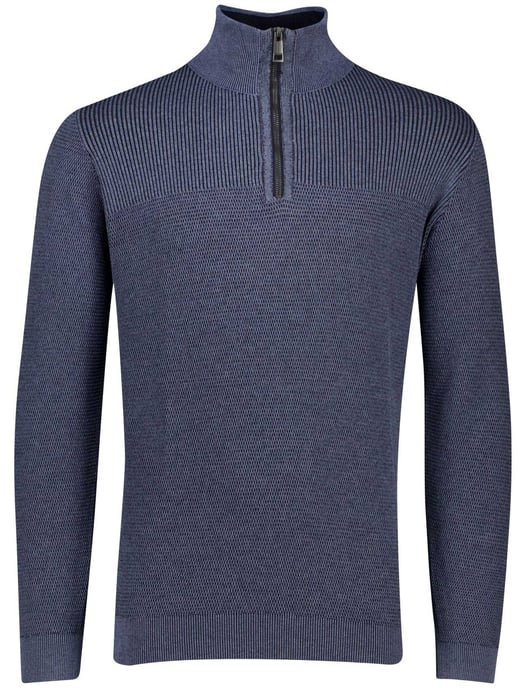 Casa Moda half zip trui lange mouw blauw katoen - Image 4