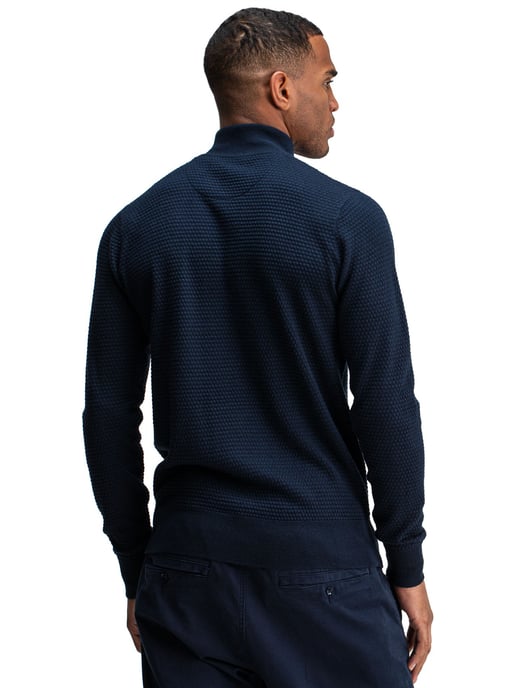 Butcher of blue donkerblauw effen half zip normale fit - Image 2