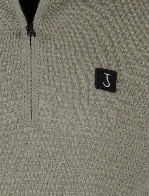 Butcher of blue effen groen half zip wol normale fit - Image 3