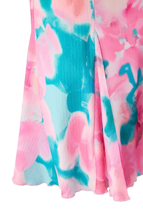 Trendyol Curve Dames Roze Grafisch Kort / Mini Mouwloos Skater Grote maten Jurk - Image 4