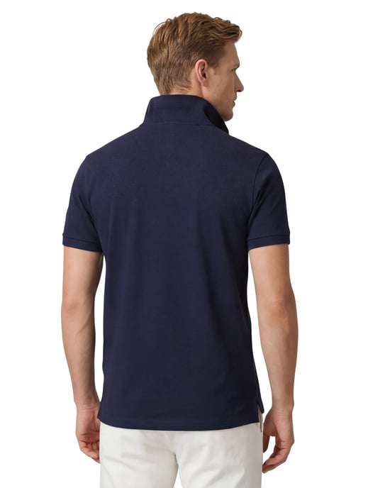 Gant polo donkerblauw effen katoen wijde fit 2-knoops - Image 2
