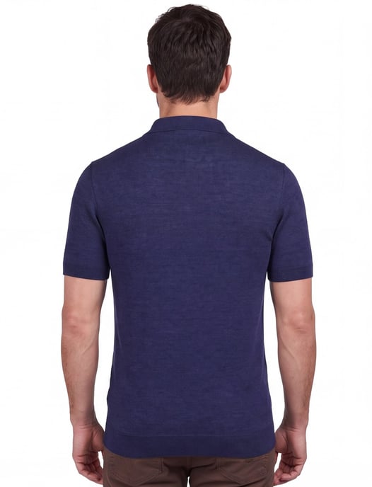 Barbour polo donkerblauw buston knit korte mouw - Image 2
