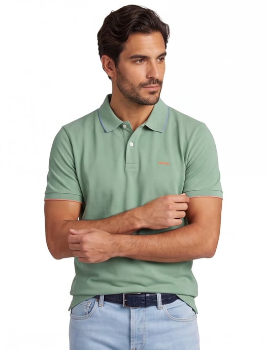 New Zealand poloshirt groen pique katoen - Image 1