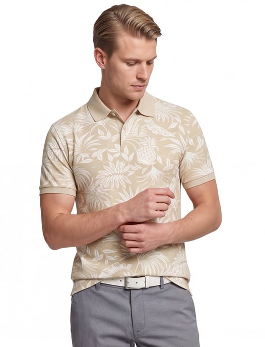 Gant Printed SS poloshirt met tropische print korte mouw - Image 1