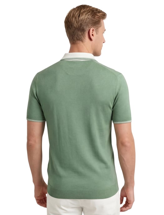 groen creme Gant modal blend SS polo korte mouwen - Image 2