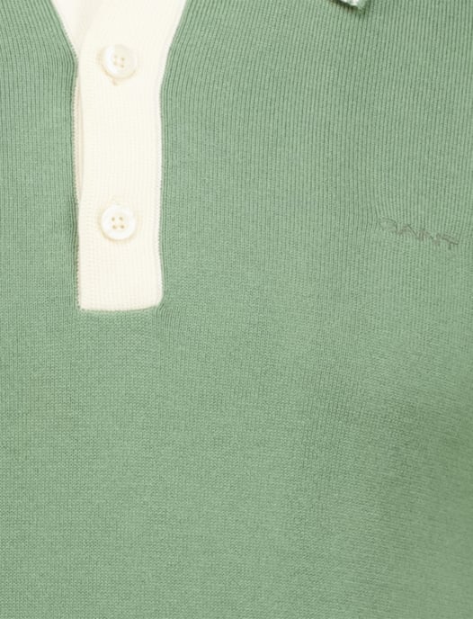 groen creme Gant modal blend SS polo korte mouwen - Image 3