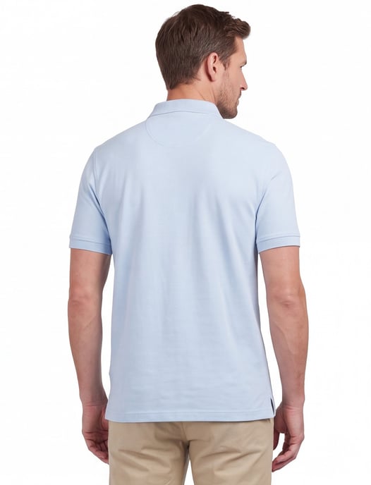 Poloshirt Barbour lichtblauw korte mouw normale fit 2 knoops - Image 2