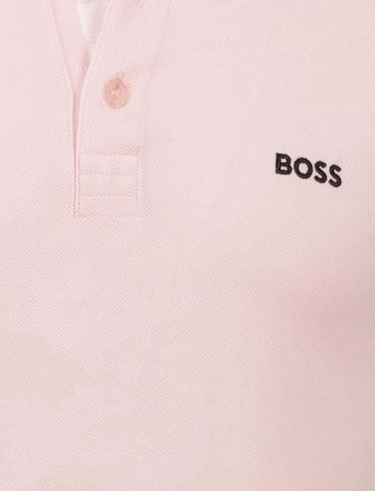 katoenen Boss Green polo roze effen korte mouw normale fit - Image 3