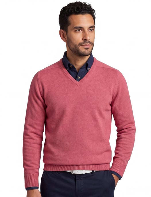 William Lockie trui rood wol wijde fit - Image 1