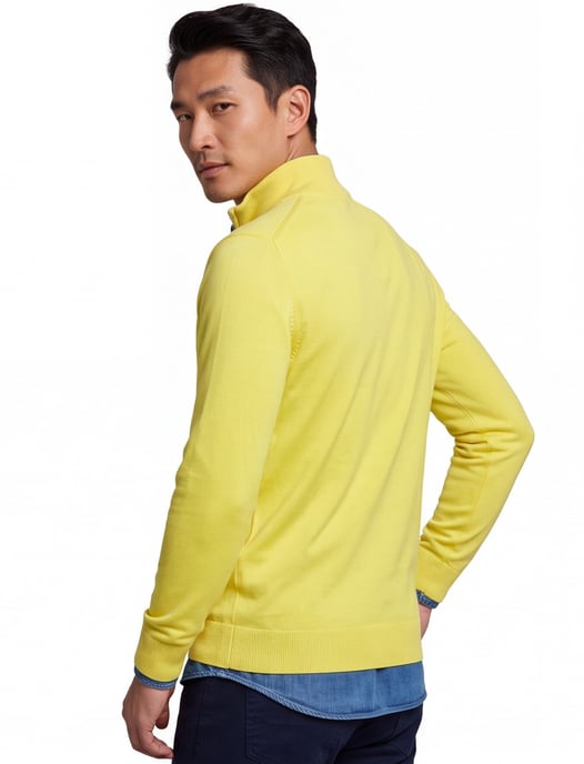 katoenen Gant half zip trui effen geel - Image 2
