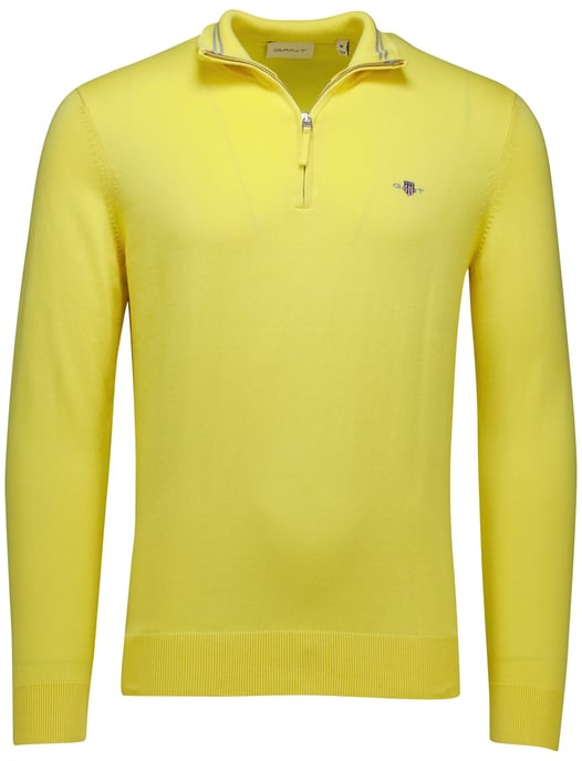 katoenen Gant half zip trui effen geel - Image 3