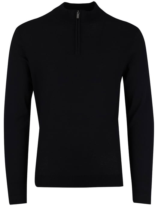 Half zip trui Gentiluomo zwart textuur - Image 3