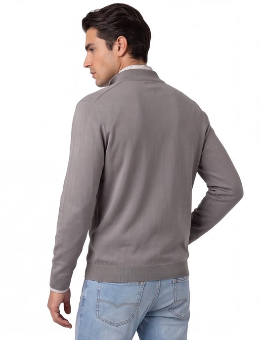 Half zip trui Gentiluomo antraciet textuur - Image 4