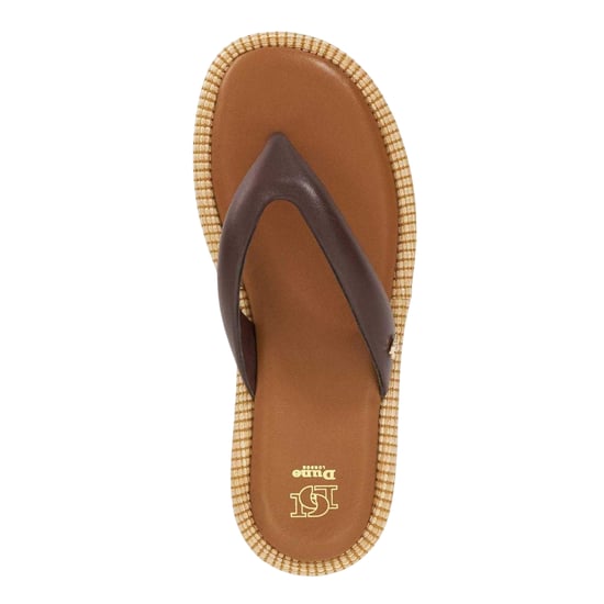 Dune London Lo Laike leren teenslippers voor dames (Bruin) - Image 3